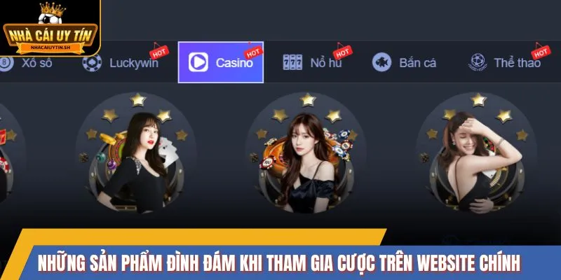 Những sản phẩm đình đám khi tham gia cược trên website chính